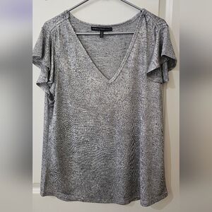 Elegant Gray V-Neck Women's Top